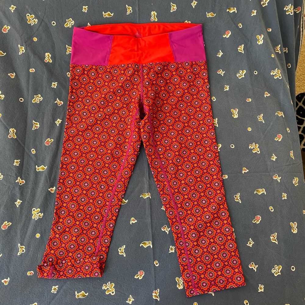 Prana Red and Purple Patterned Leggings